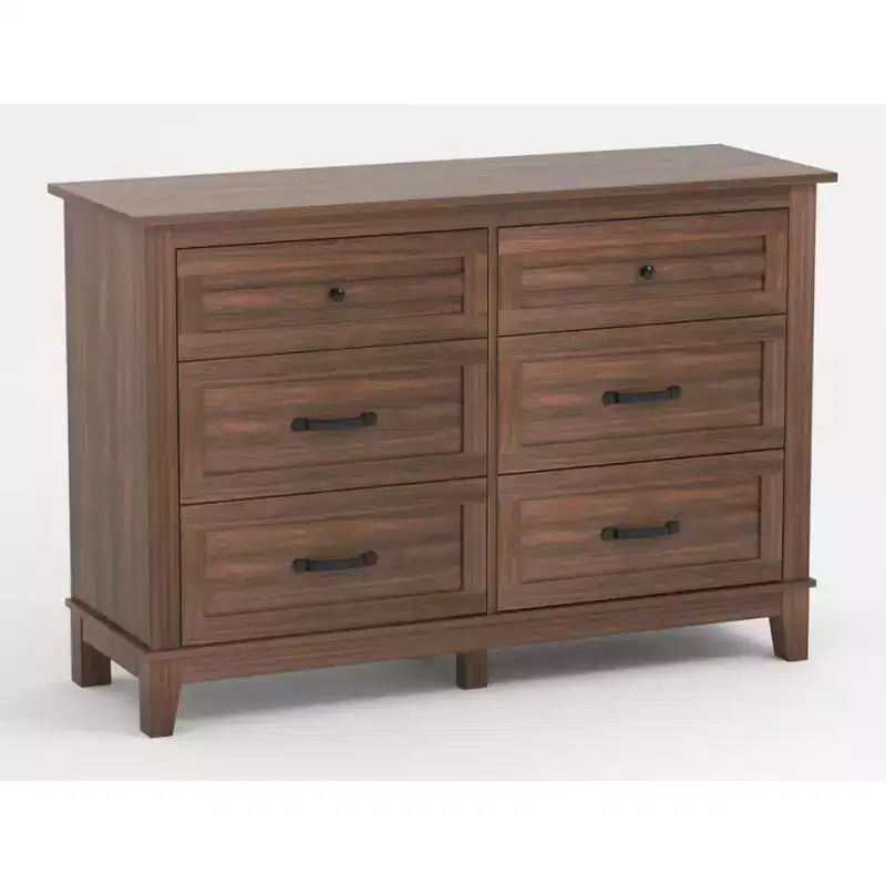 Dresser for Bedroom, Wood 6 Drawers Modern Chest, TV Stand Dresser Cabinet, Wood Closet, 6-Drawer Dressers for Bedroom Living Room