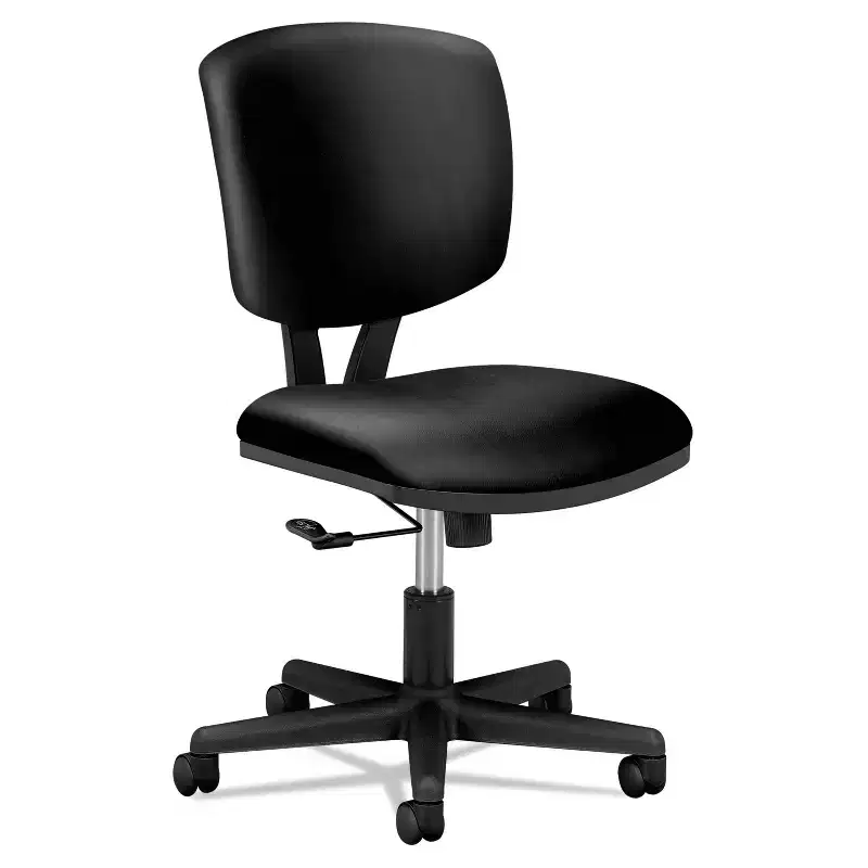 HON Volt Series Leather Task Chair, Supports Up to 250 lb, 18 to 22.25 Seat Height, Black