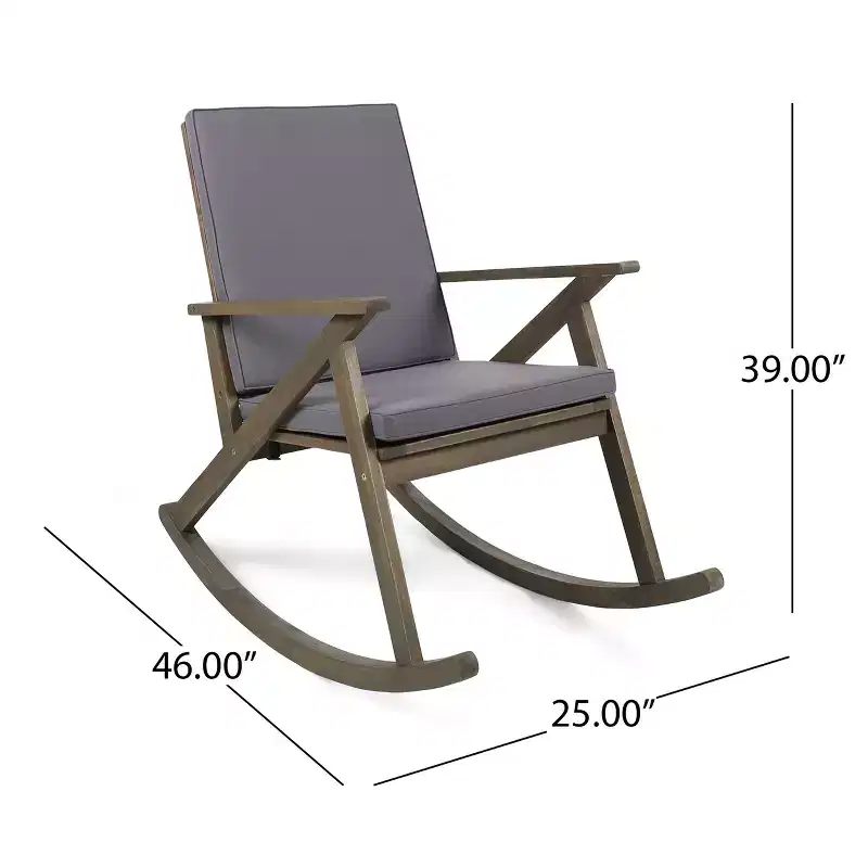 GDFStudio Sally Acacia Wood Rocking Chairs with Water Resistant Cushions(Set of 2)