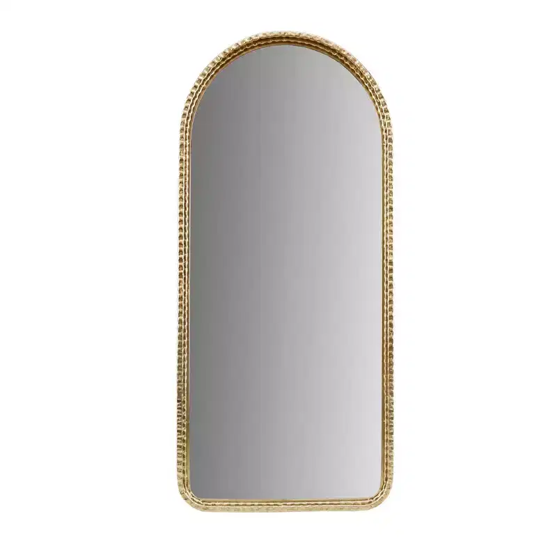Madison Park 20"x45" Mia Gold Metal Arch Charm Luxury Elegant Wall Mirror: No Assembly, Rectangle, Framed, Wall Mount