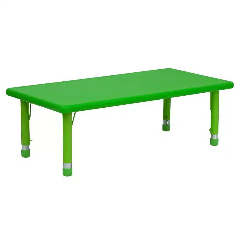 Emma and Oliver 24W x 48L Rectangular Plastic Height Adjustable Activity Table