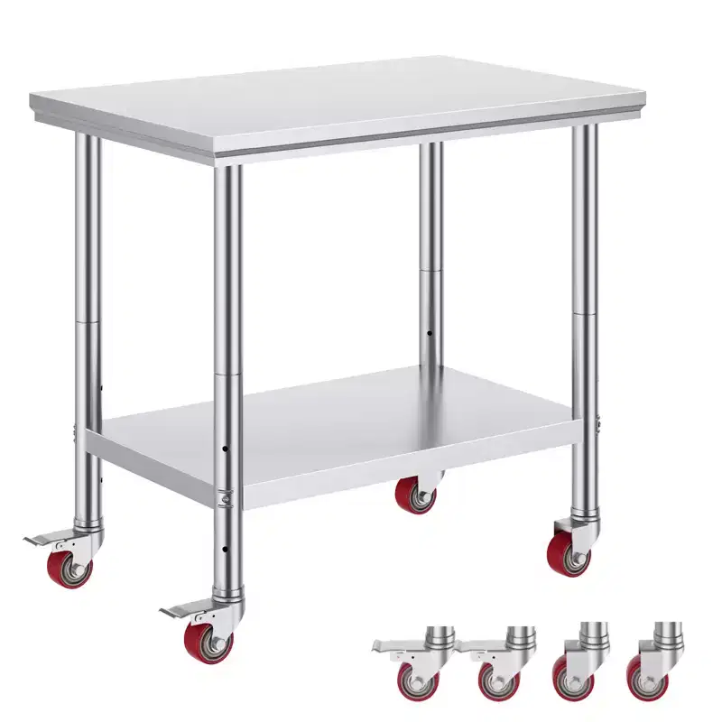 Silver Stainless Steel Work Table 35