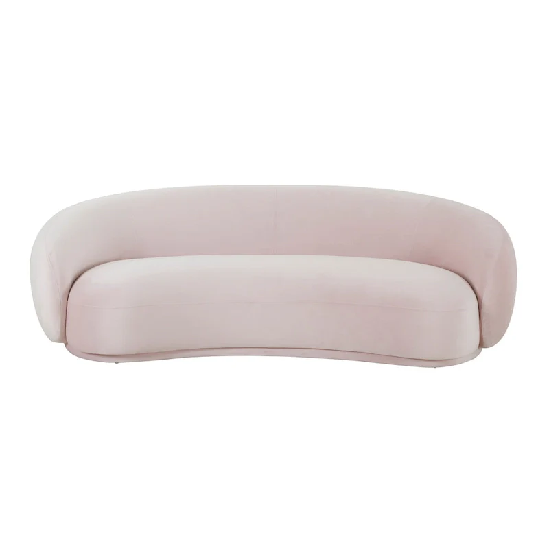Curved Velvet Upholstered Sofa