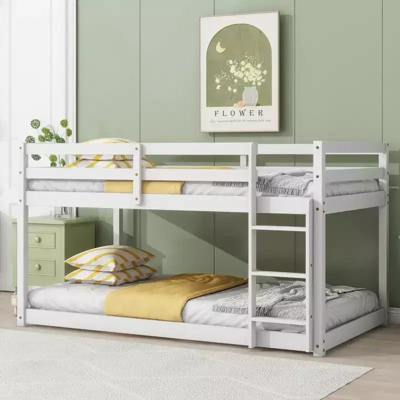 MAYEERTY Full Bed Frame Soft-Close Drawers High Weight Capacity Solid Rubberwood
