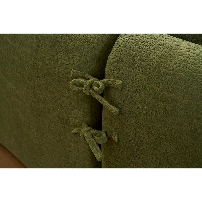 L-Shaped Chenille Sectional Sofa with Chaise and 4 Pillows
