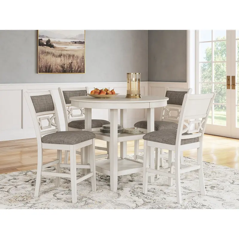 Counter Height Dining Table and Bar Stool Set (Set of 5)