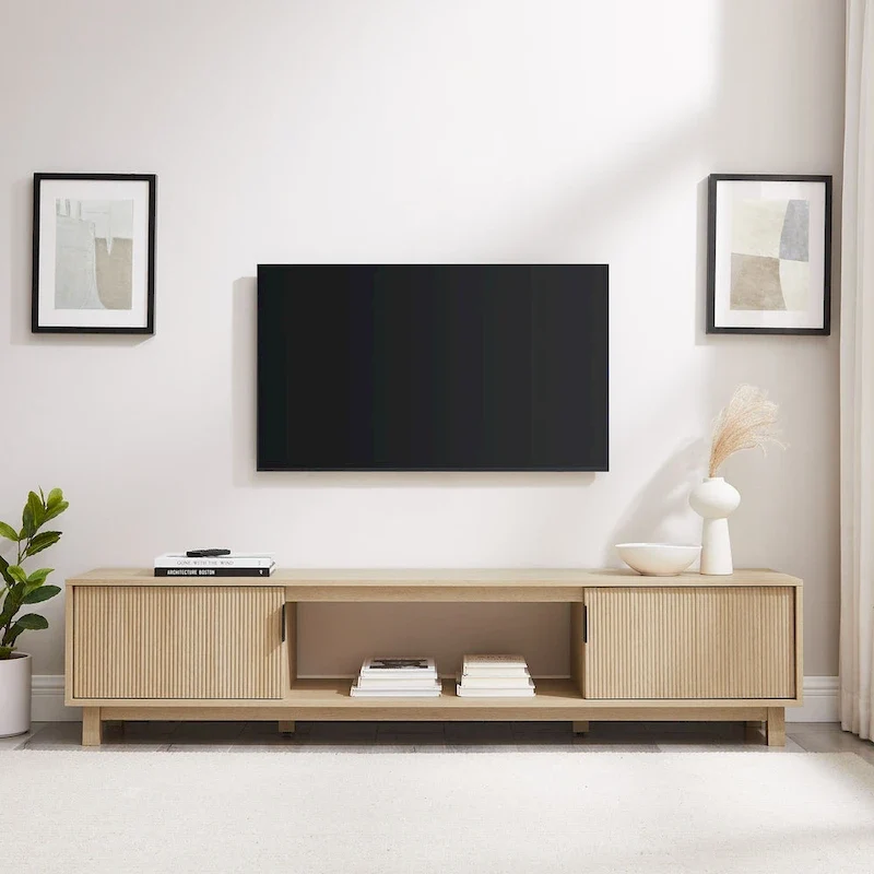 Modern 70-inch Fluted-Door TV Stand