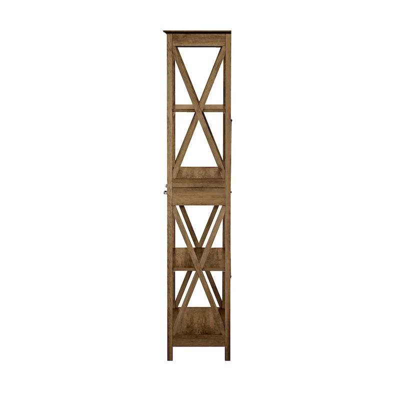 Transitional Four-Shelf Bookcase with 2 Drawers