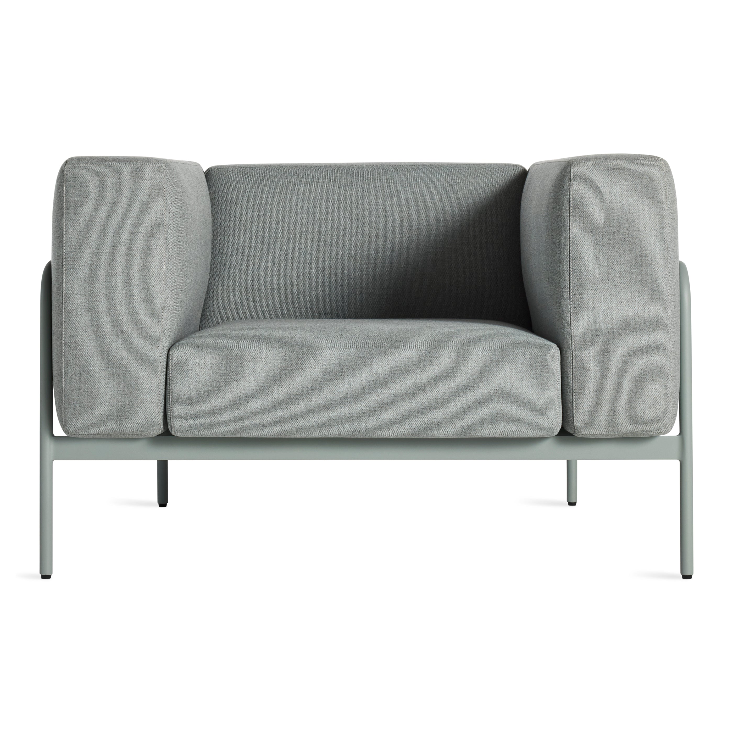 Modern Charcoal Upholstered Aluminum Lounge Chair with Sunbrella Cushions for Living Room