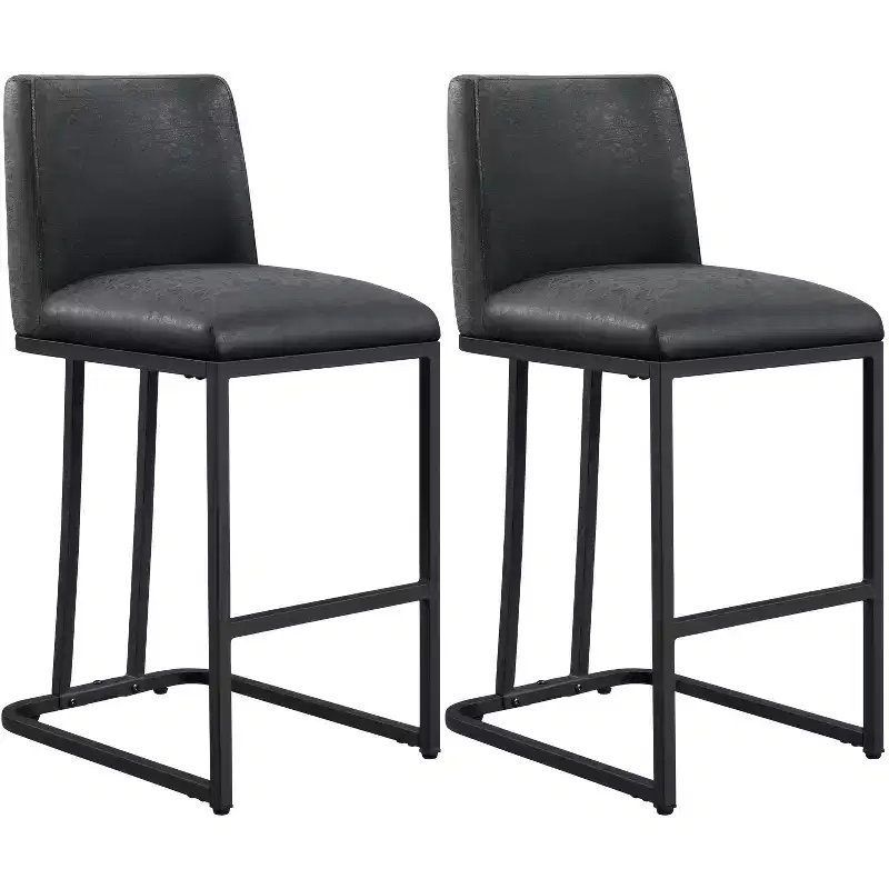 Yaheetech Set of 2 Modern Upholstered Bar Stools for Kitchen Dining