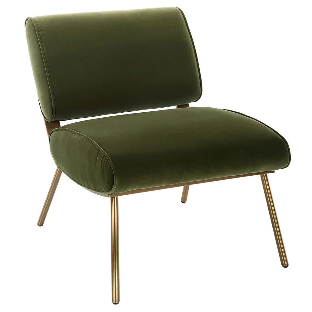 High Back Striped Neutral Nail Head Weathered Maple Armchair