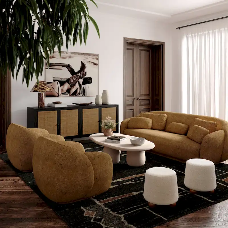 Jaine Boucle Upholstered Stool