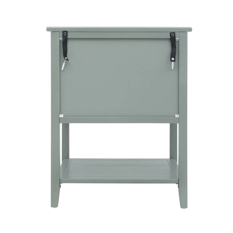 American Style 2-Drawer Bachelors Chest with Golden Handle, Side Table, End Table, Suitable for Bedroom, Living Room
