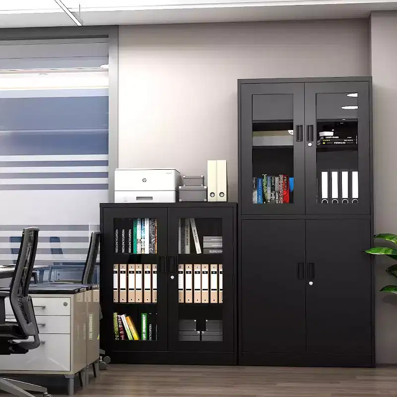 BALHAM TRADE-36Large filing cabinet Lockable Glass Door 2 Adjustable Shelves Organizer for Office Home