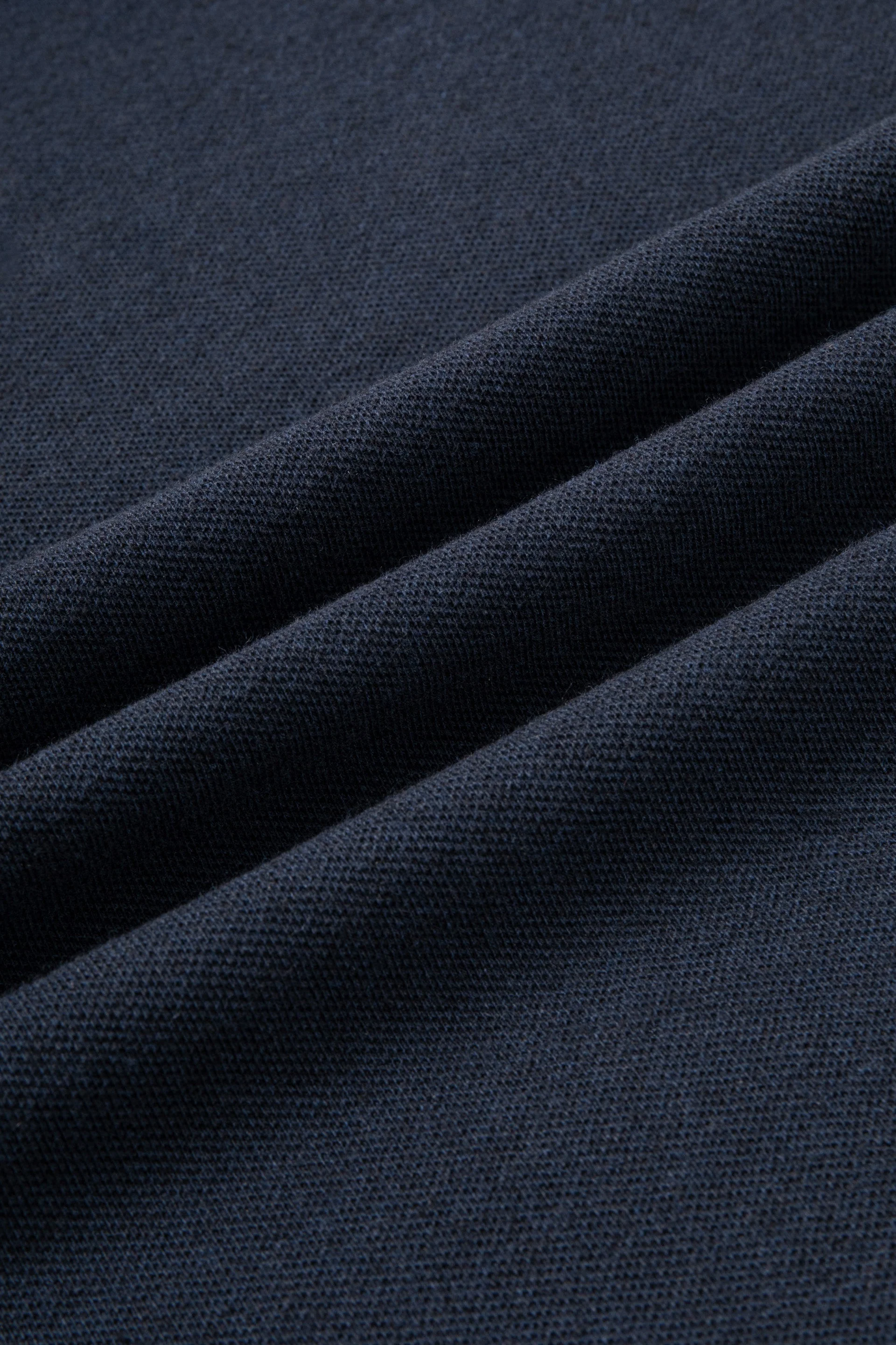 Cotton-Hemp Camp Collar Polo – Navy