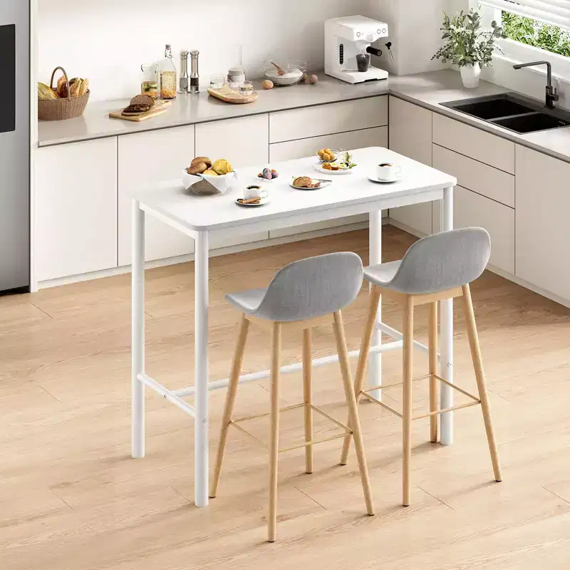 PexFix 47 Counter Height Pub Bar Table White Rectangular Dining Counter Tables For Cafe Kitchen And Studyroom