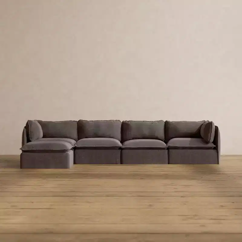Anabei Modular Washable 4-Seater Sofa Sectional | Memorix+ Seat & Contour Pillow