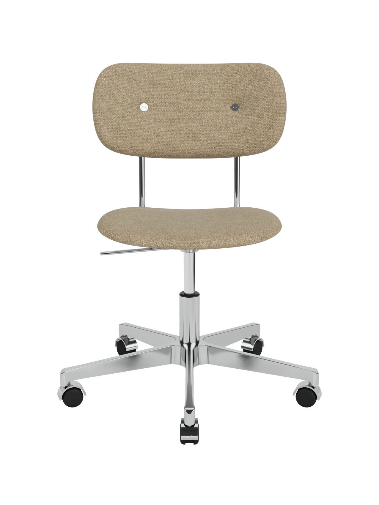 Fully Upholstered Task Chair Polished Aluminium Base, Height-Adjustable