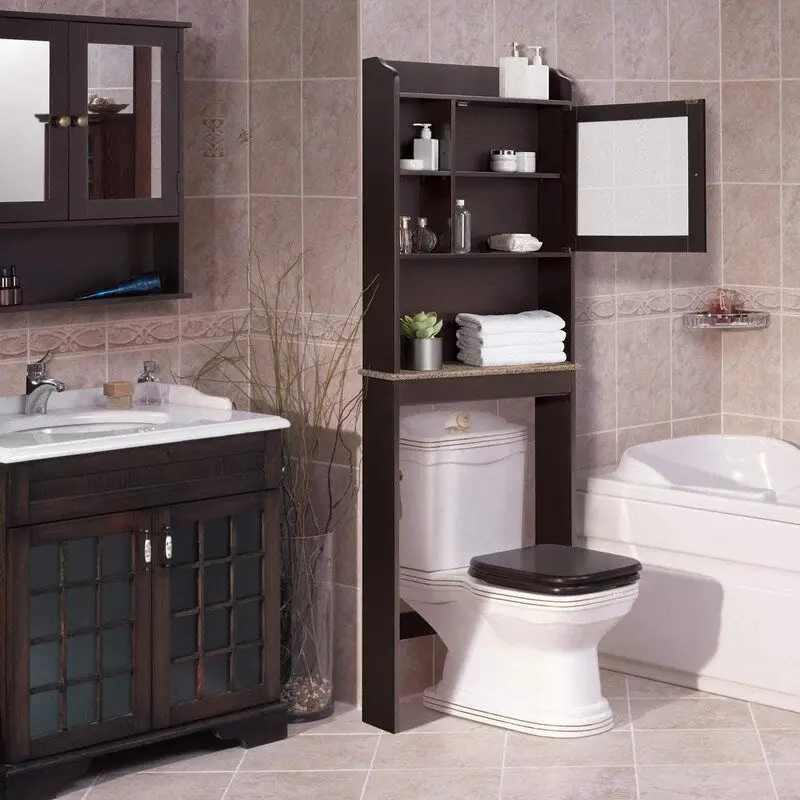23.25 in. W x 7.5 in. D x 69 in. H Wall Cabinet in Espresso