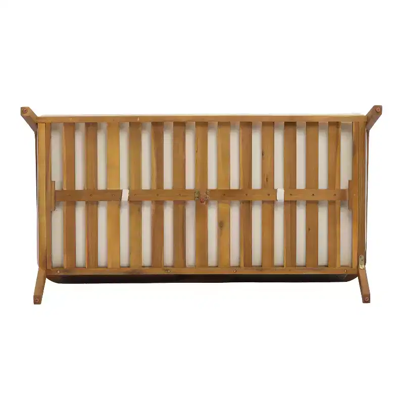 Christopher Knight Home Nolan Patio Acacia Wood and Wicker 2-Piece Loveseat Set with Coffee Table and Cushions