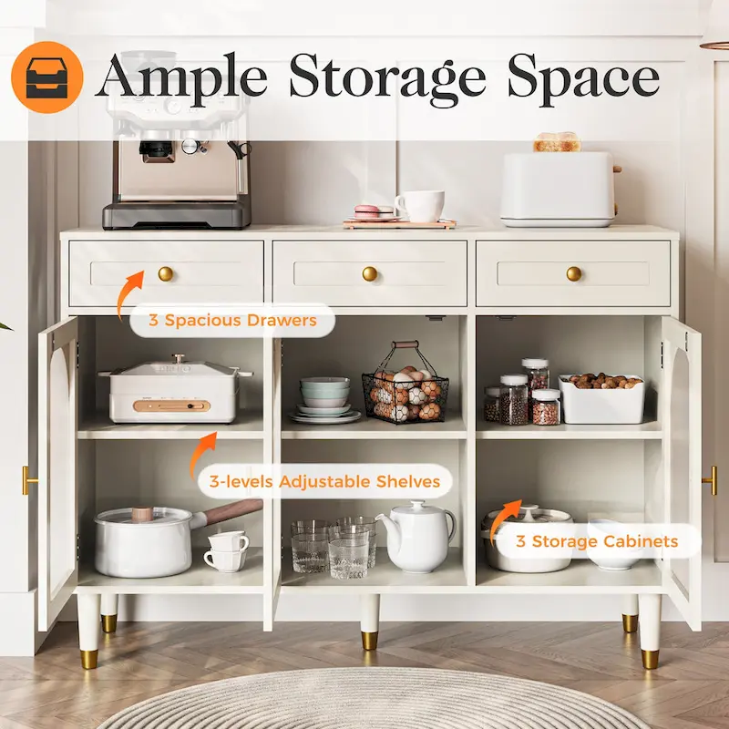 RoyalCraft RoyalCraft 47.2 Wide 3 Drawer Sideboard Buffet