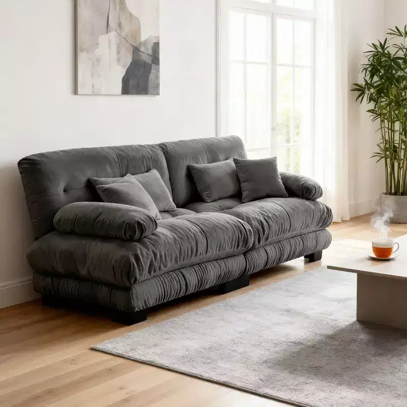 Homy Casa Modern Cloud Sofa with Plush Cushions and Soft Upholstery, for Living Room or Lounge Space