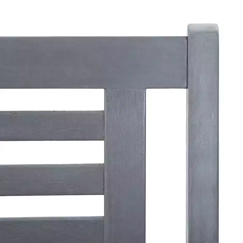 vidaXL Bench Grey Solid eucalyptus wood Medium Ergonomic Garden Bench