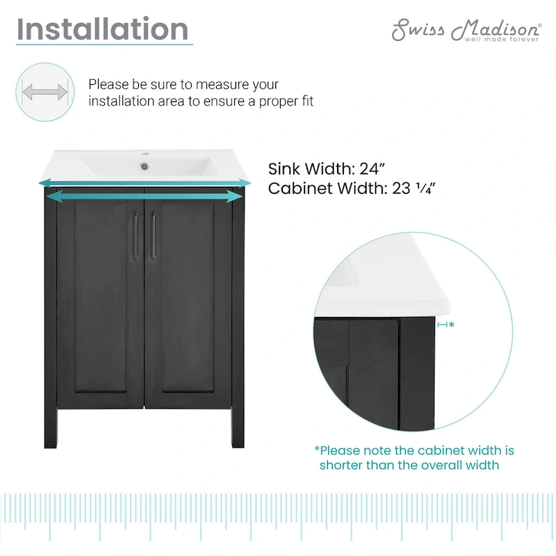 Avallon 24 Bathroom Vanity in Matte Black