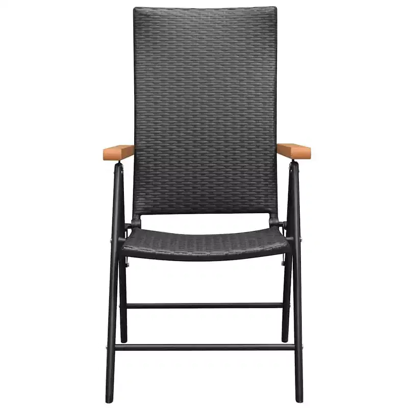 vidaXL Garden Chair Set of 2 PE rattan, aluminum Standard