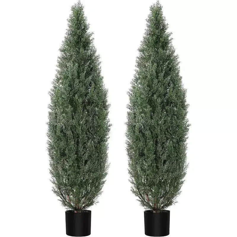 5ft Topiary Pair - Realistic Cedar Look for Indoor & Outdoor