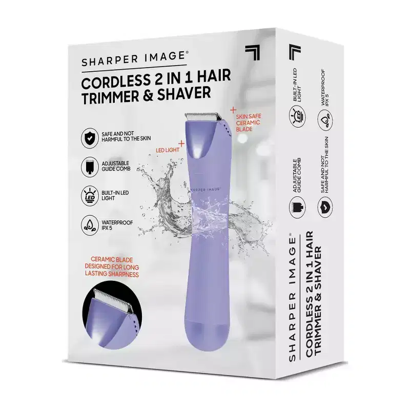 Sharper Image Cordless 2-in-1 Hair Trimmer & Shaver - Purple