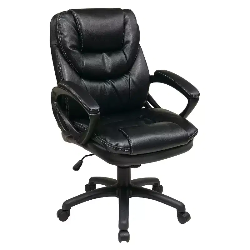 Faux Leather Managers Chair with Padded Arms