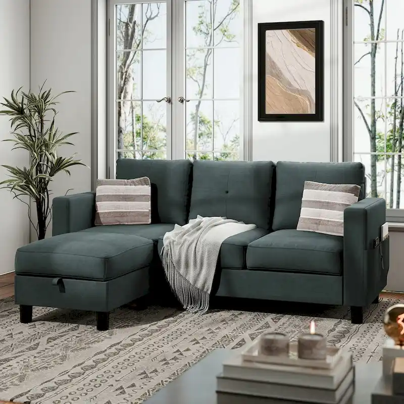 Convertible Sectional Sofa Couch, L Shaped Couch Sofa