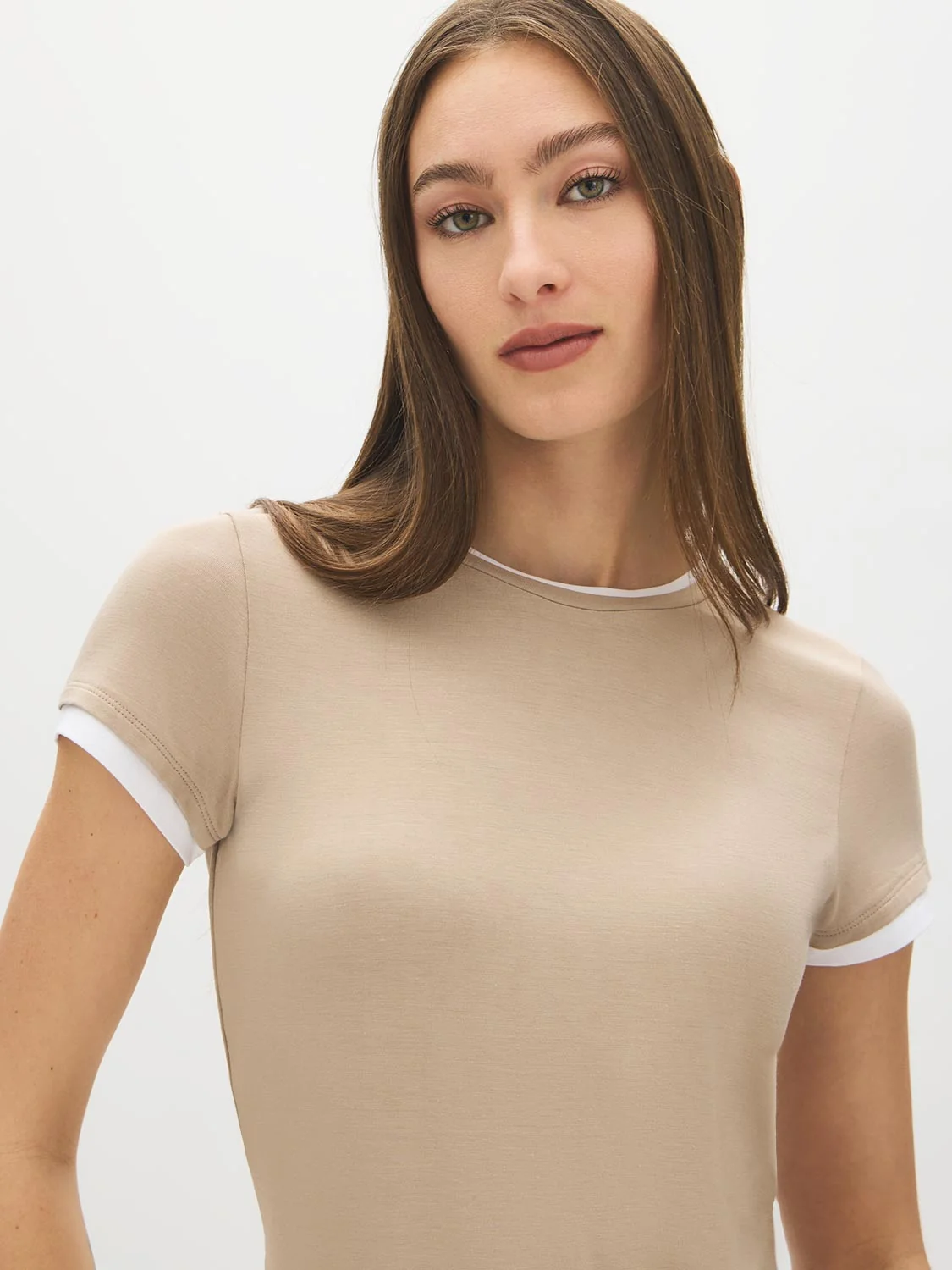 Layered Crew Neck Jersey Top