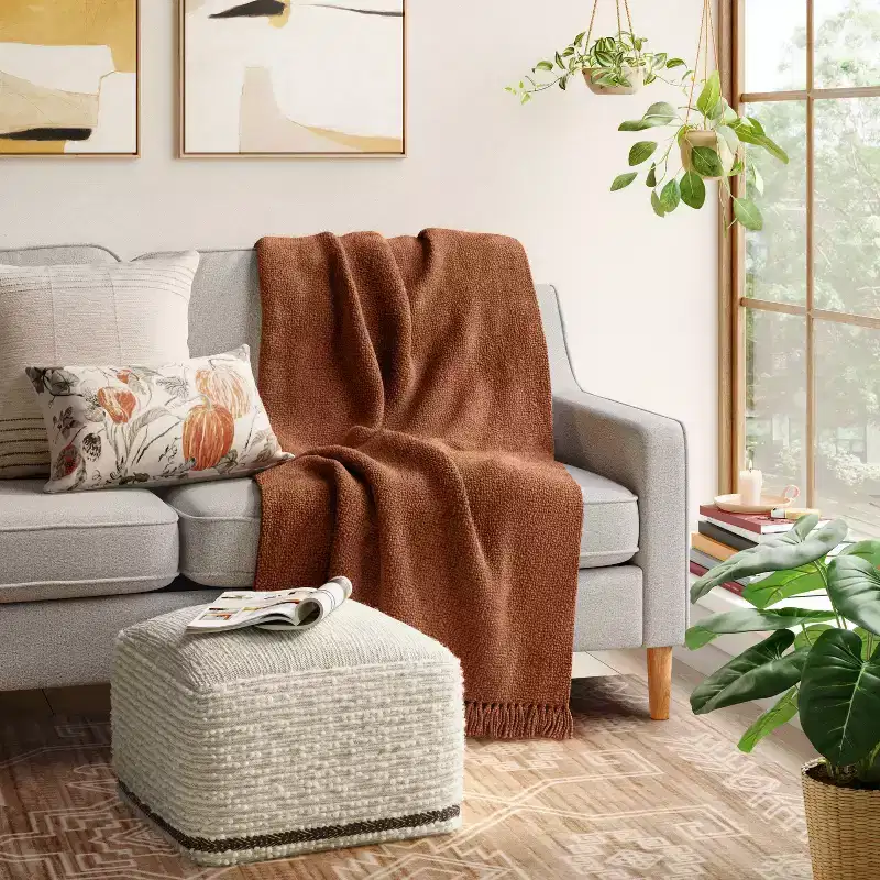Branchville Square Pouf Cream Boucle - Threshold™