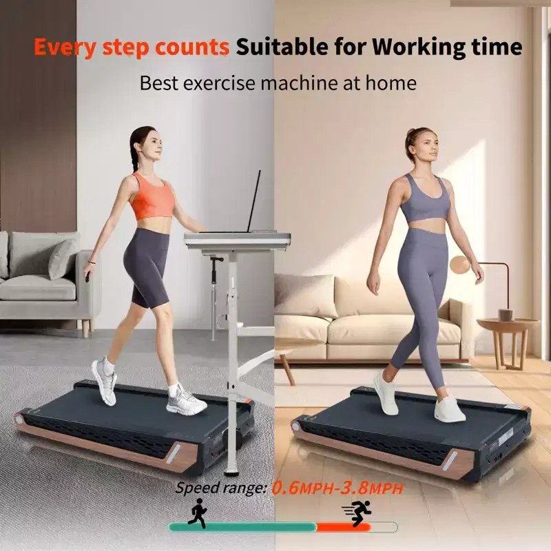 NAYSAYE Portable Incline Treadmill Incline Full Deck Design Shock Absorption for Home, Black and Gray, 38.9*21.3*6.9