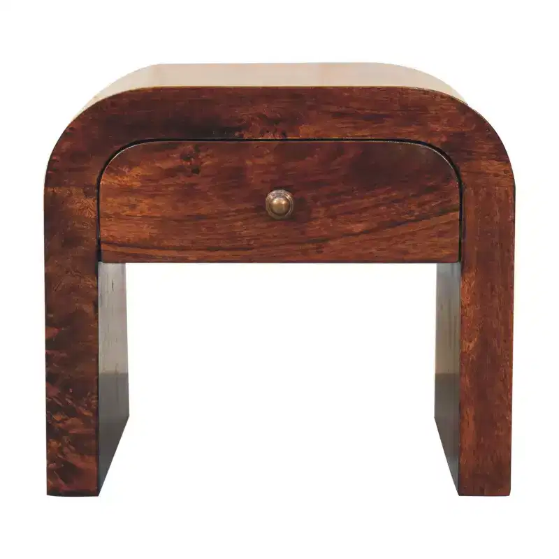 16 Walnut Solid Wood One Drawer Nightstand