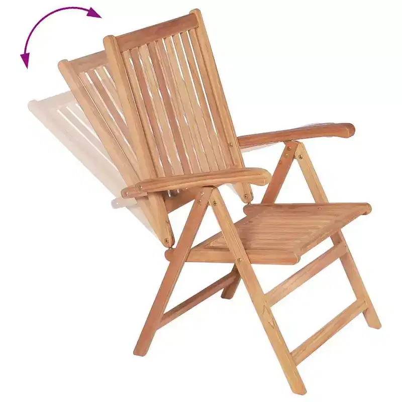 vidaXL Garden Chair Set of 6 Teak Solid teak wood Foldable