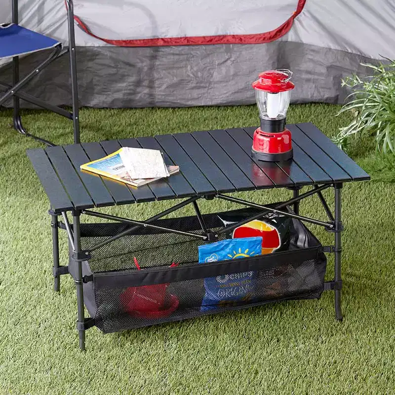 The Lakeside Collection Outdoor Portable Folding Camping Table With Storage Bag -