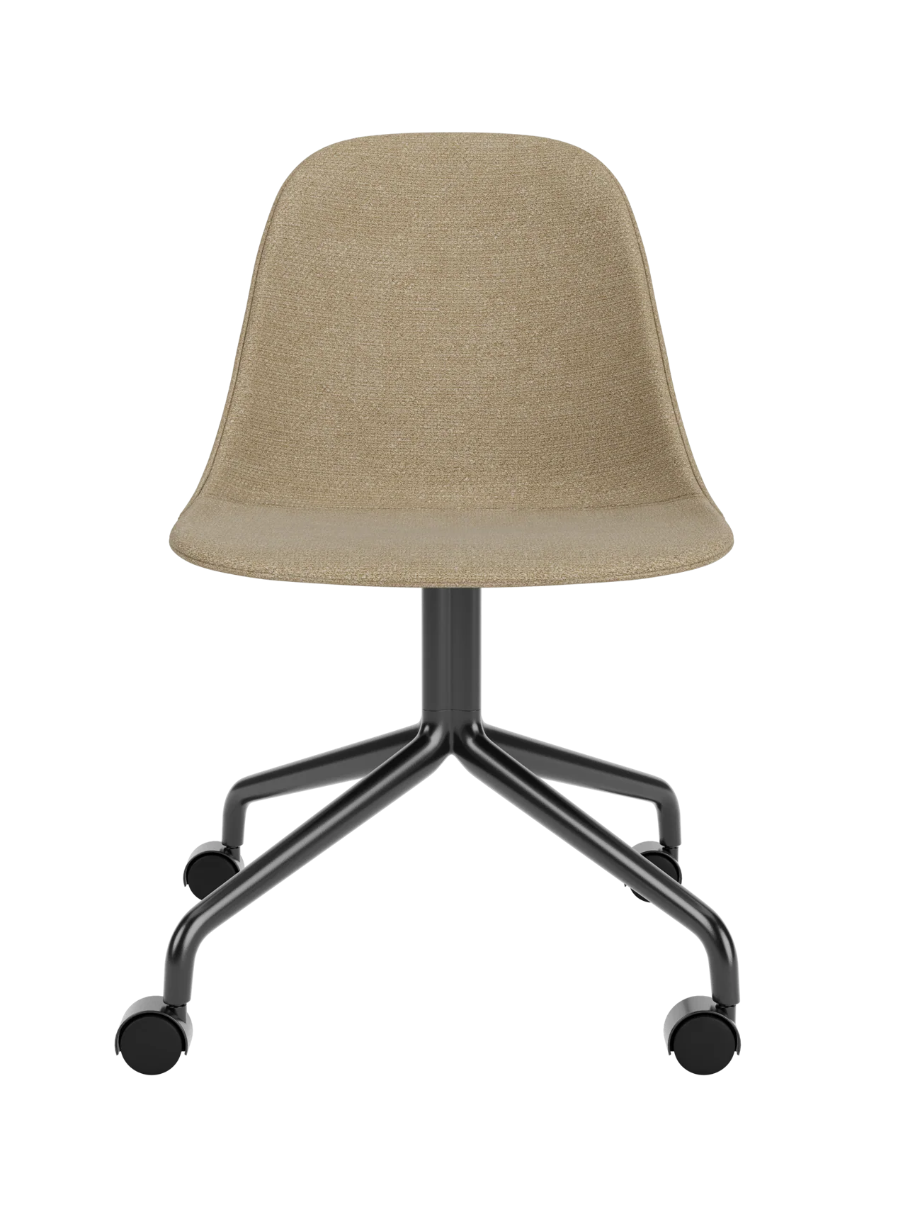 Swivel Side Dining Chair with Casters, Black Star Base ¨C 25mm Foam Seat