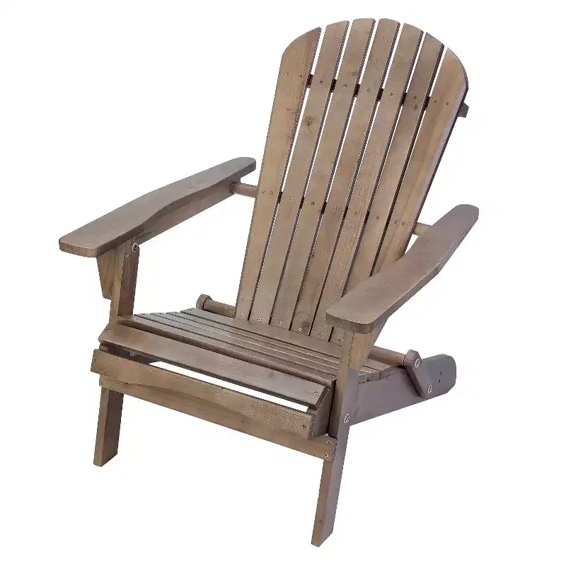 Folding Large Size Adirondack Chair Pine Wood, 2 Chairs and 1 End Table