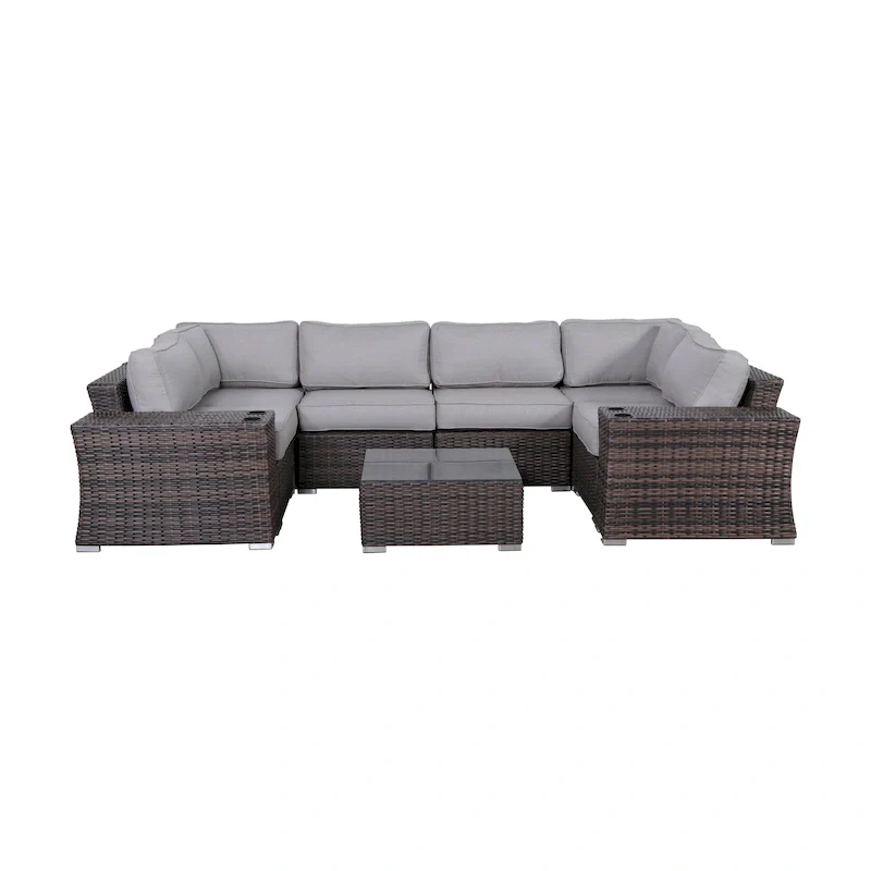 LSI Wicker/Rattan 4 - Person Seating Group with Cushions