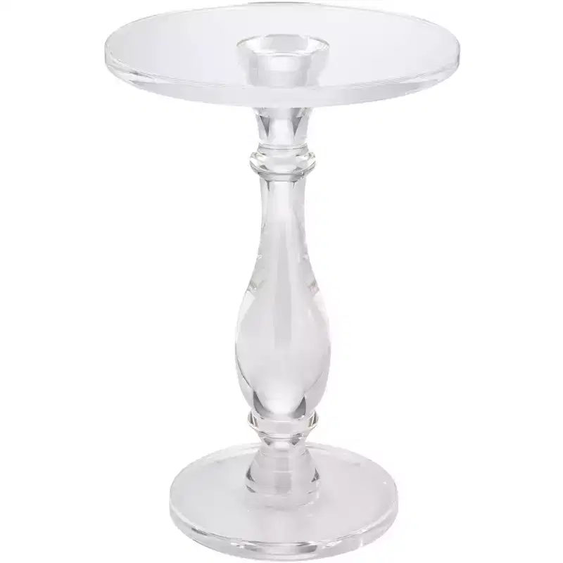 Clear Acrylic Pedestal Side Table 13.25''W
