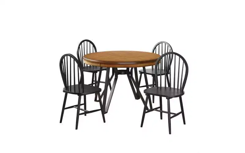 Aria 5pc Wood and Iron Dining Set