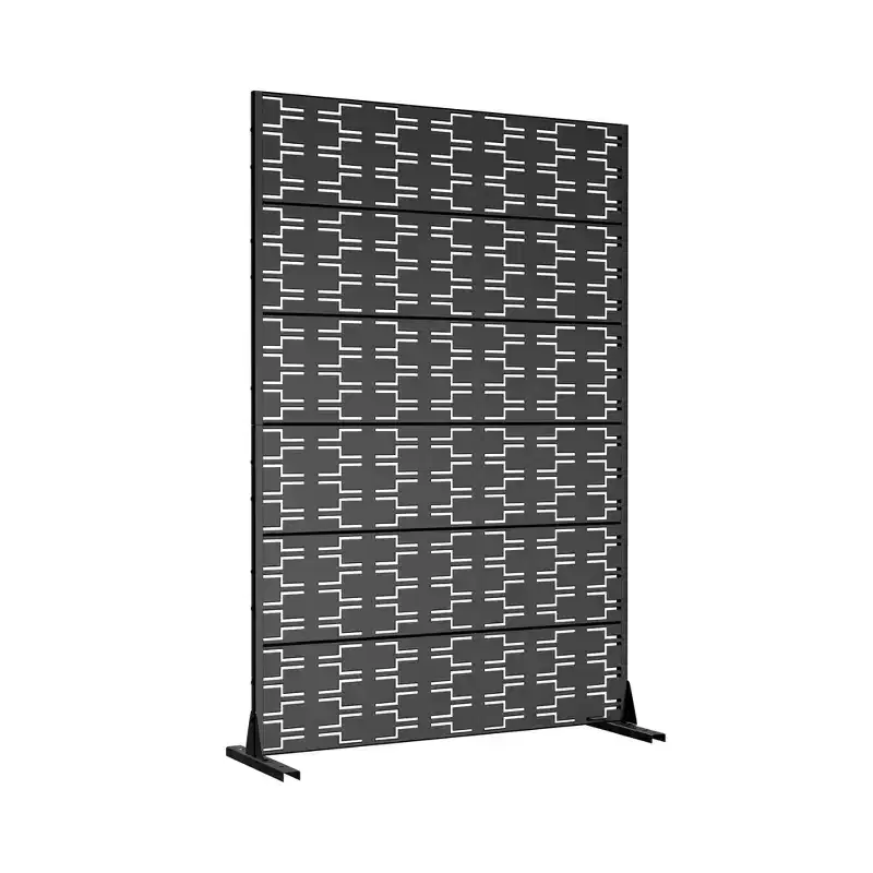 Brick 01 Black Galvanized Steel Screen 183x120x40cm (6-Piece Set)