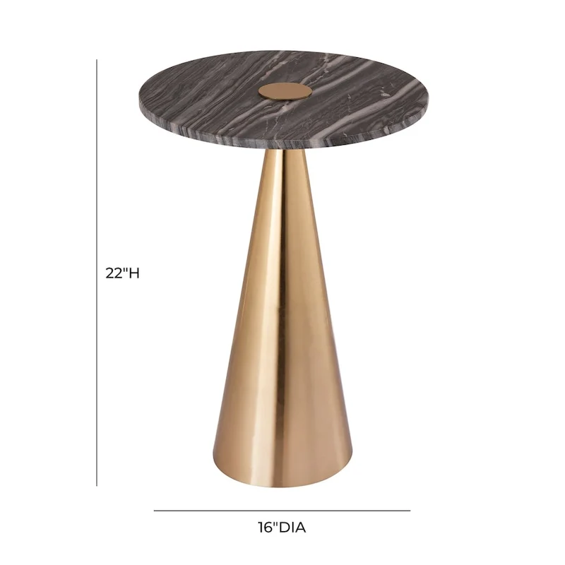 Addyson Marble Side Table - 16W x 16D x 22H