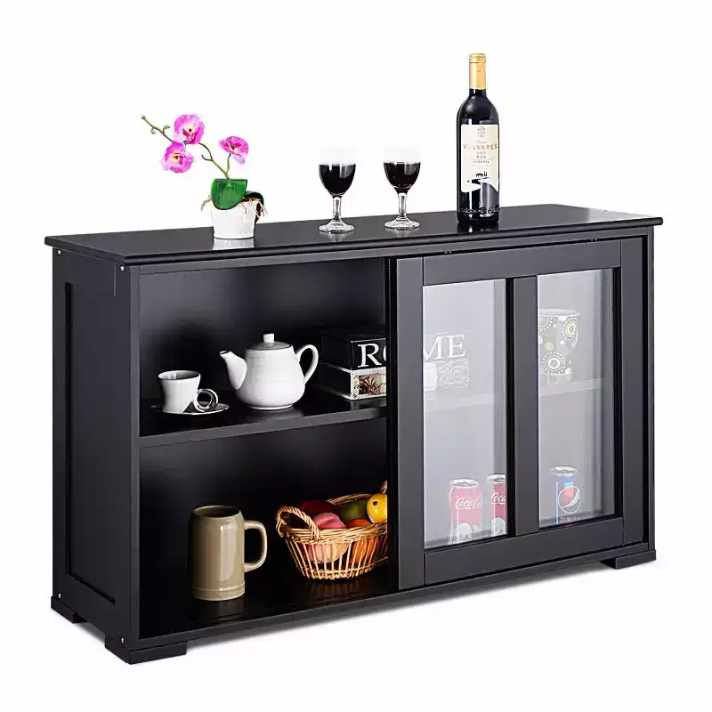 Costway Kitchen Storage Cabinet Sideboard Buffet Cupboard w/ Sliding Door