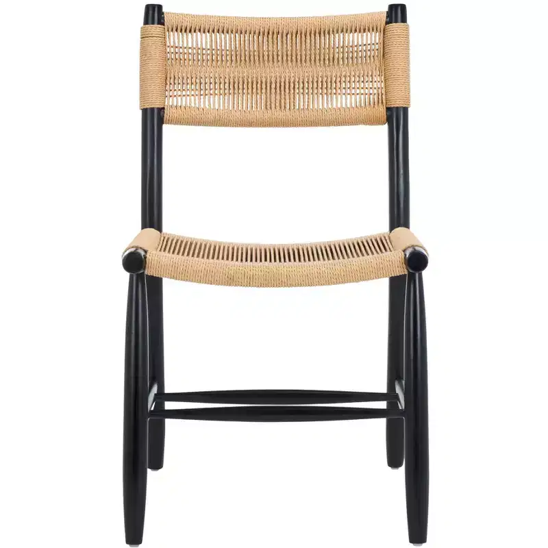 Masha Rope Dining Chair (Set of 2) - DCH8804 - Natural/Black - Safavieh