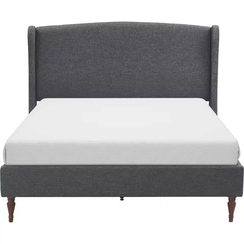 Elmhurst Upholstered Wing Bed Frame Gray