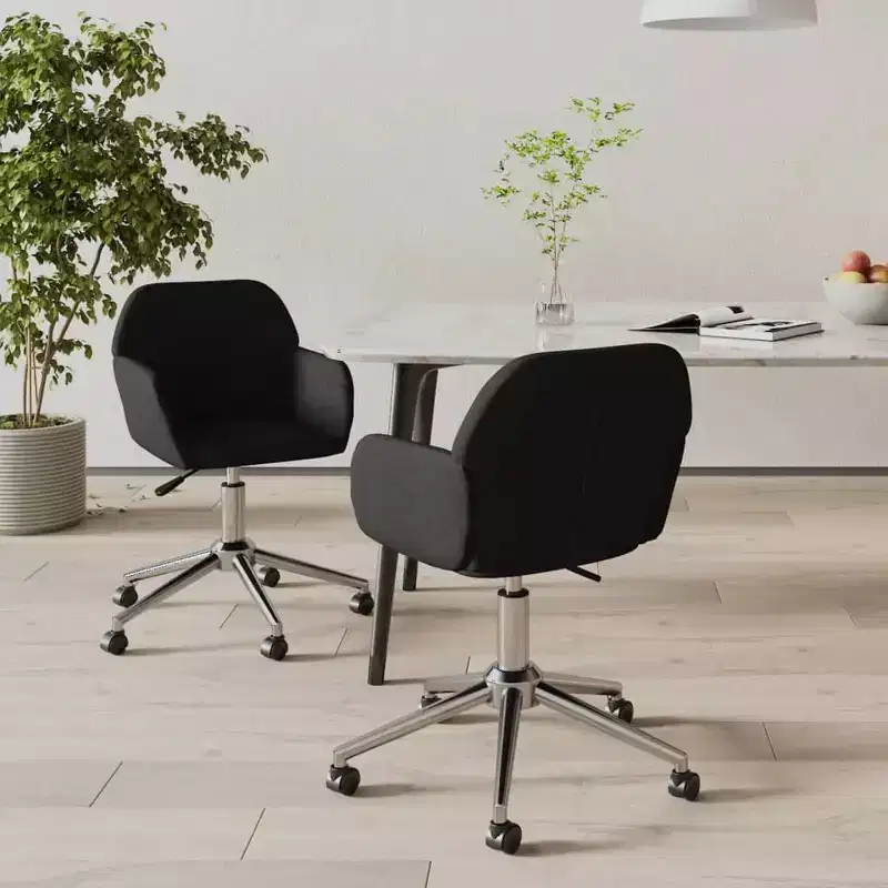 vidaXL Swivel Dining Chairs 2 pcs Light Gray Fabric